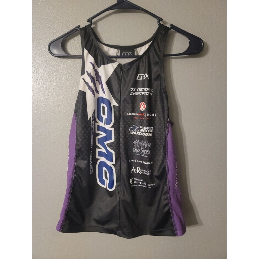 Epix Women's Multicolor 1/2 Zip Bicycle Jersey Size L Tank Top Pockets